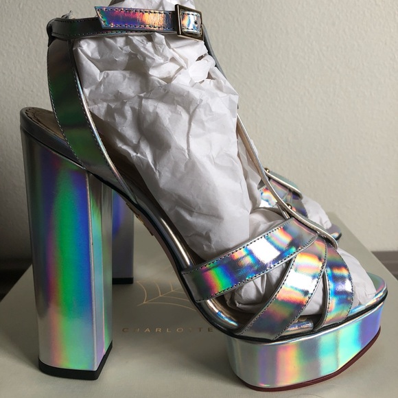 Charlotte Olympia Indiana Hologram Sandals 39.5 - Picture 1 of 8